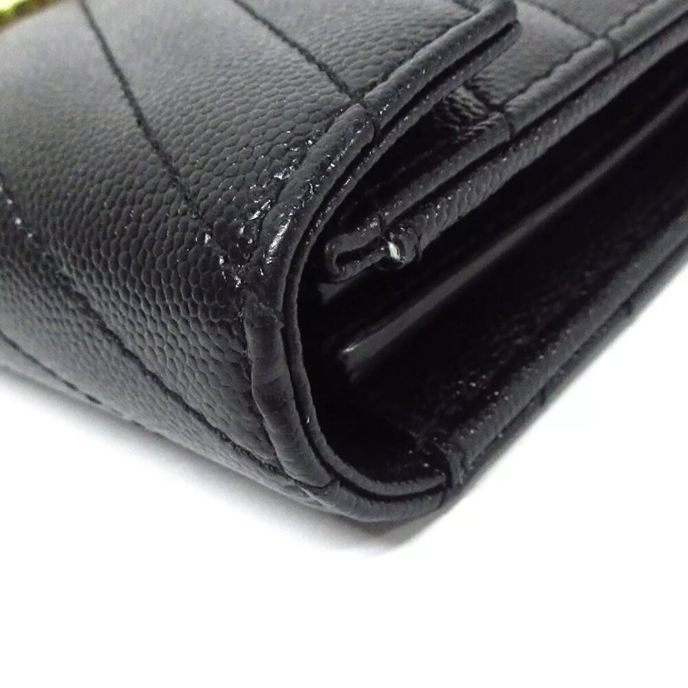100% Authentic SAINT LAURENT PARIS - 372264 Black Gold Leather Long Wallet - Picture 3 of 8